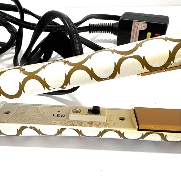 CHI Professional Flat Iron With Gold & White Design 1" Ceramic Plates Adjustable - Picture 3 of 5